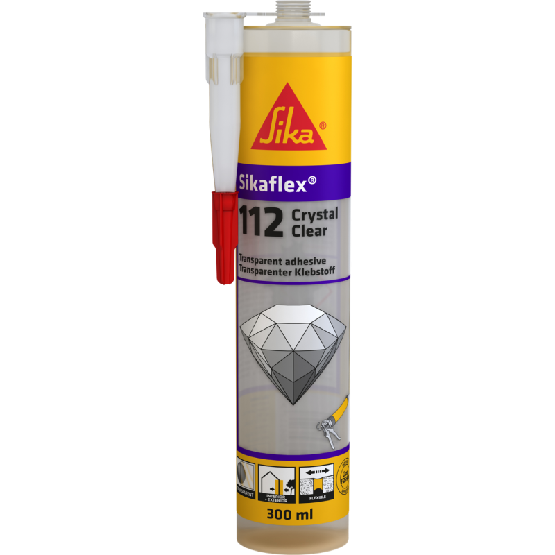 Клей-герметик Sika Sikaflex 112 Crystal Clear 290 мл прозорий Клей-герметик Sika Sikaflex 112 Crystal Clear 290 мл прозорий