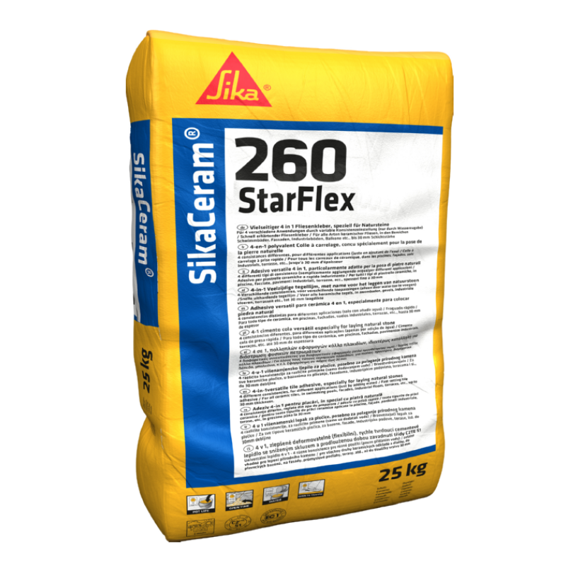 Клей для плитки та керамограніту SikaCeram-260 StarFlex 25 кг Клей для плитки та керамограніту SikaCeram-260 StarFlex 25 кг