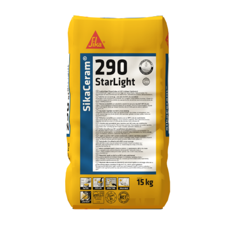 Клей для плитки та керамограніту SikaCeram-290 StarLight 15 кг