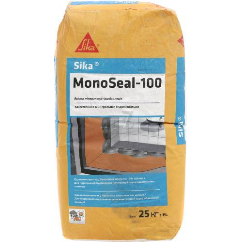 Однокомпонентна гідроізоляційна суміш Sika MonoSeal-100 25 кг. Однокомпонентна гідроізоляційна суміш Sika MonoSeal-100 25 кг.